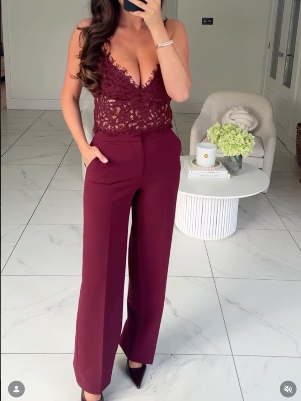 Zara Womens Tailored Dress Pants Burgundy 8762/696 M NWT